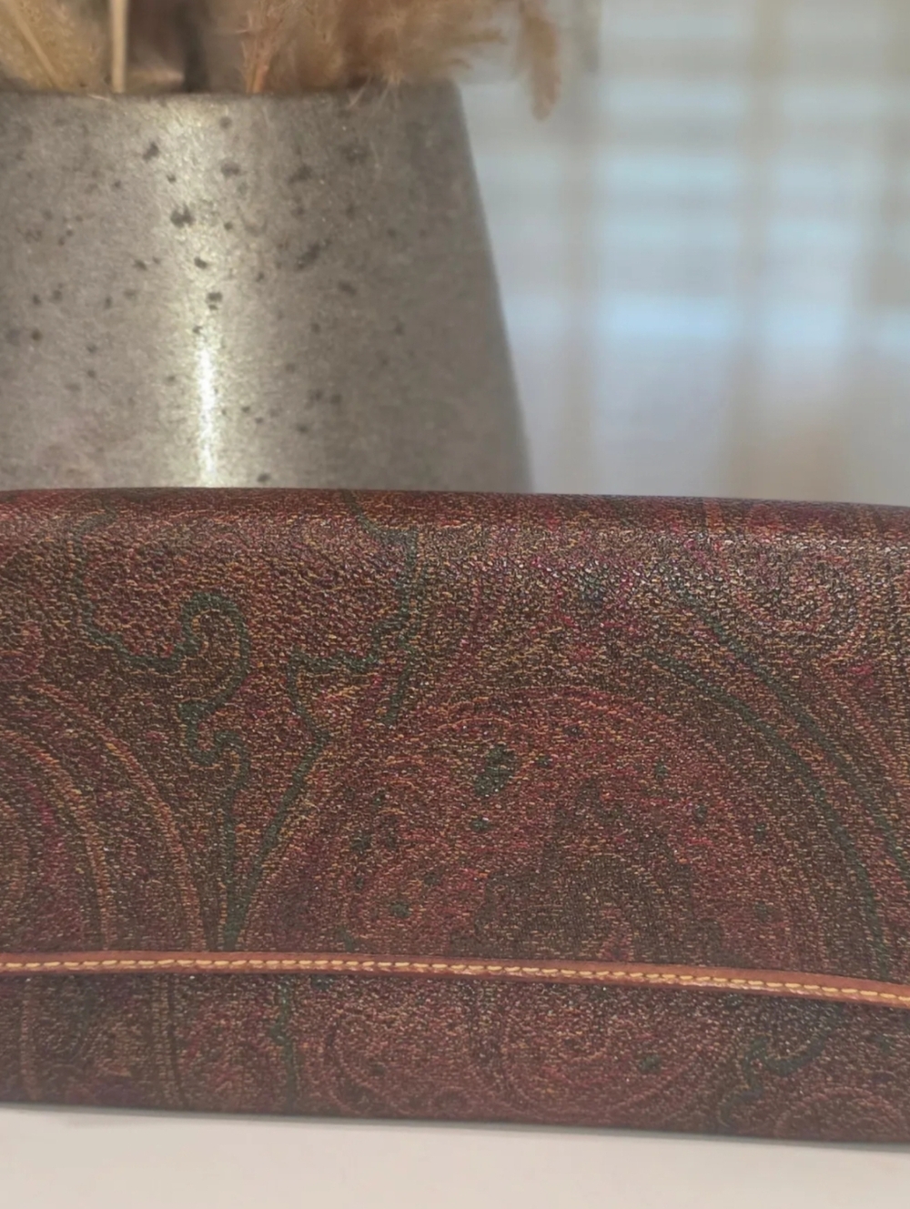 Etro Paisley Wallet in Red and Green
